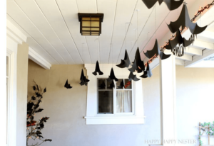 bats hanging from home halloween