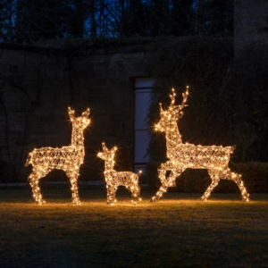 wicker deer on front lawn